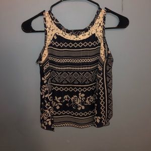 Tank top/blouse dark blue with lace